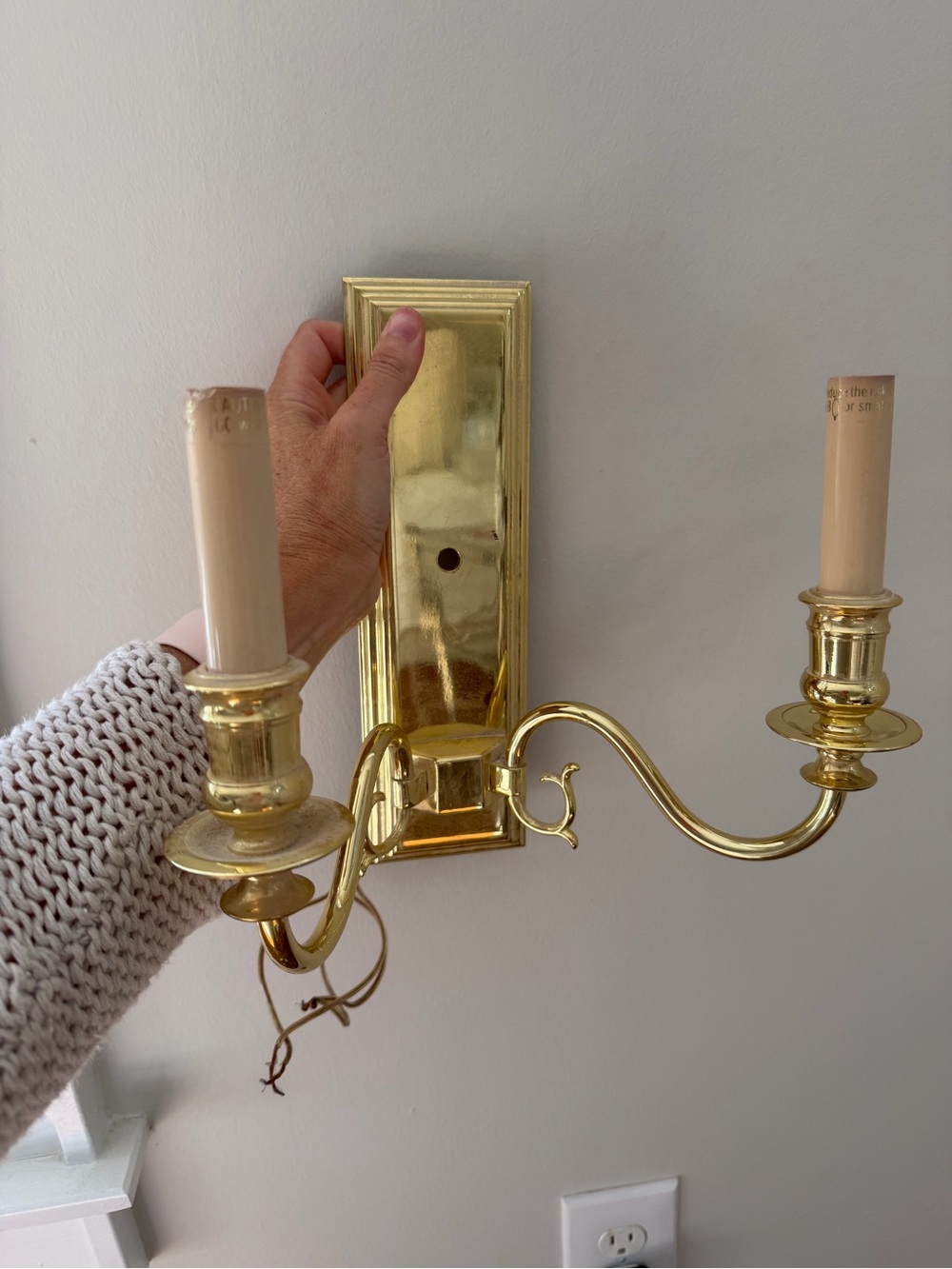 Vintage Solid Brass Baldwin Double wall Sconces Wall Mount Light Fixture